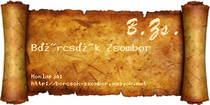 Börcsök Zsombor névjegykártya