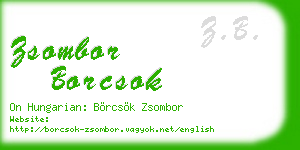 zsombor borcsok business card